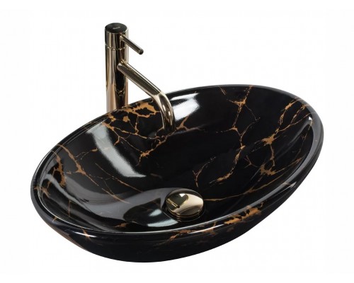 Умывальник Rea Pamela Black Marble Shiny U5067