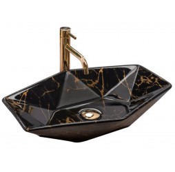 Умывальник Rea Vegas Black Marble Shiny U5603