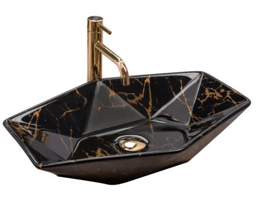 Умывальник Rea Vegas Black Marble Shiny U5603