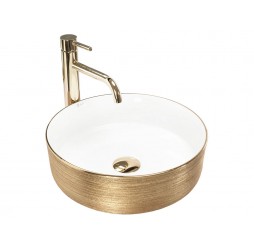 Умывальник Rea Sami White Brush Gold U6630