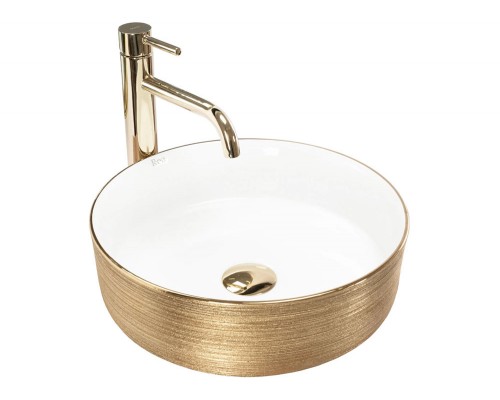 Умывальник Rea Sami White Brush Gold U6630