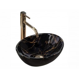 Умывальник Rea Sofia Mini Black Marble Shiny U6963
