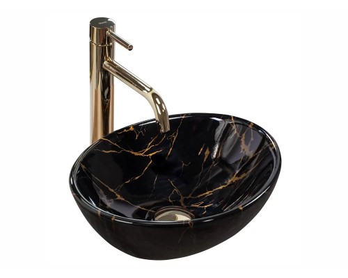 Умывальник Rea Sofia Mini Black Marble Shiny U6963