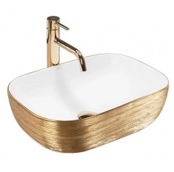 Умывальник Rea Belinda gold matt white U7422