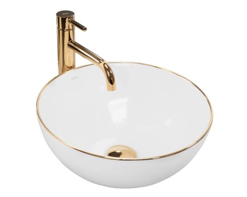 Умывальник Rea Stella white gold edge U7445