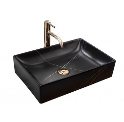 Умывальник Rea Inga black marble matt U8006