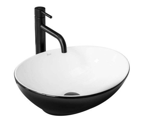 Умывальник Rea Sofia White Black U8749