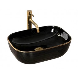 Умывальник Rea Belinda Black Gold Edge U8796