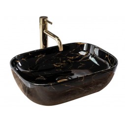 Умывальник Rea Belinda Black Marble Shiny U8907