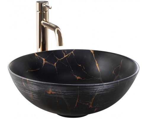Умывальник Rea Stella Black Marble Brush U9086