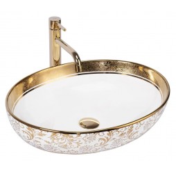 Умывальник Rea Margot white gold U9650