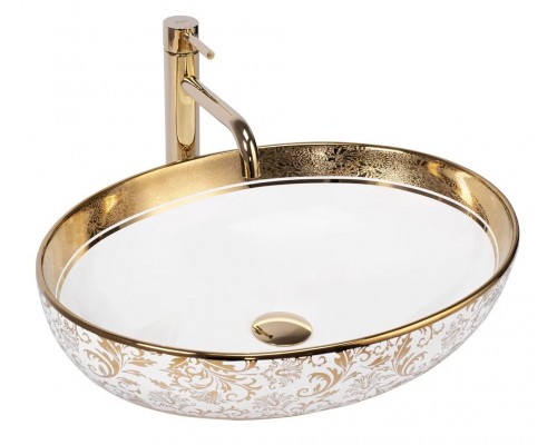 Умывальник Rea Margot white gold U9650