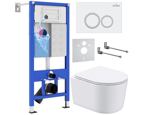 Комплект инсталляции 6 в 1 Roxen StounFix Dual Fresh 906789 (состоит из: инсталляции 710200, кнопки Santi 410260W, 530120-01)