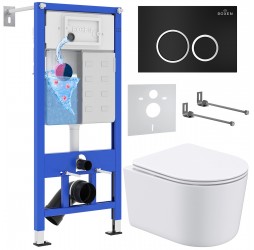 Комплект инсталляции 6 в 1 Roxen StounFix Dual Fresh 911522 (состоит из: инсталляции 710200, кнопки Santi 410260B, 530120-01)