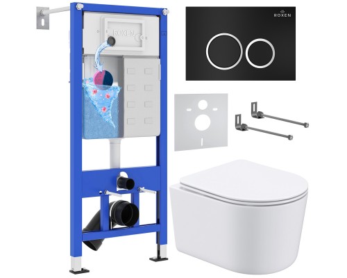 Комплект инсталляции 6 в 1 Roxen StounFix Dual Fresh 911522 (состоит из: инсталляции 710200, кнопки Santi 410260B, 530120-01)