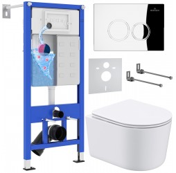 Комплект инсталляции 6 в 1 Roxen StounFix Dual Fresh 913681 (состоит из: инсталляции 710200, кнопки Santi 410260CH, 530120-01)