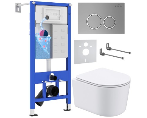 Комплект инсталляции 6 в 1 Roxen StounFix Dual Fresh 915792 (состоит из: инсталляции 710200, кнопки Santi 410260M, 530120-01)