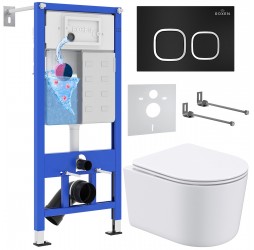 Комплект инсталляции 6 в 1 Roxen StounFix Dual Fresh 917914 (состоит из: инсталляции 710200, кнопки Santi 410280B, 530120-01)