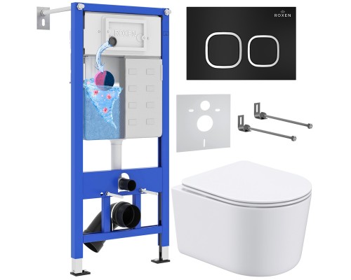 Комплект инсталляции 6 в 1 Roxen StounFix Dual Fresh 917914 (состоит из: инсталляции 710200, кнопки Santi 410280B, 530120-01)