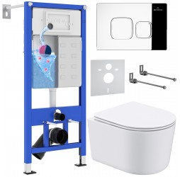 Комплект инсталляции 6 в 1 Roxen StounFix Dual Fresh 918025 (состоит из: инсталляции 710200, кнопки Santi 410280CH, 530120-01)