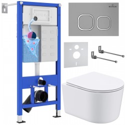 Комплект инсталляции 6 в 1 Roxen StounFix Dual Fresh 919136 (состоит из: инсталляции 710200, кнопки Santi 410280М, 530120-01)