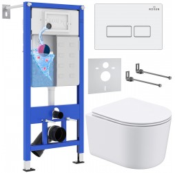 Комплект инсталляции 6 в 1 Roxen StounFix Dual Fresh 920247 (состоит из: инсталляции 710200, кнопки Caspia 410280W, 530120-01)