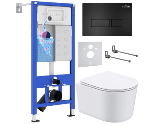 Комплект инсталляции 6 в 1 Roxen StounFix Dual Fresh 921358 (состоит из: инсталляции 710200, кнопки Caspia 410280B, 530120-01)