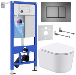 Комплект инсталляции 6 в 1 Roxen StounFix Dual Fresh 954681 (состоит из: инсталляции 710200, кнопки Steel 420280G, 530120-01)