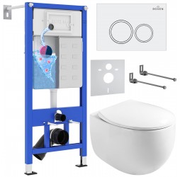 Комплект инсталляции 6 в 1 Roxen StounFix Dual Fresh 963592 (состоит из: инсталляции 710200, кнопки Steel 420260G, 530120-01)