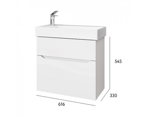 Тумба под раковину Raval Brik 65x33 подвесная белая