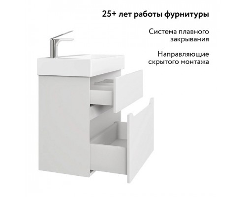 Тумба под раковину Raval Brik 65x33 подвесная белая