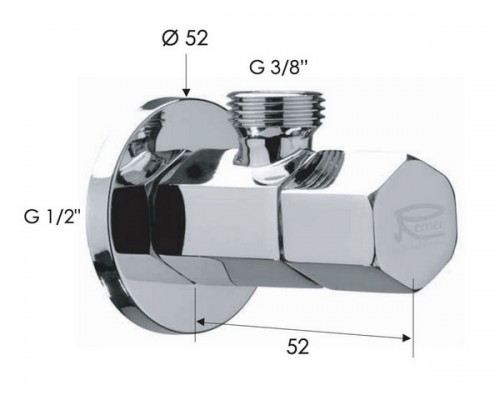 Запорный вентиль 1/2*3/8 Remer 128E1238