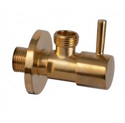 Запорный вентиль 1/2*1/2 Remer 128L1212BG, золото брашированное