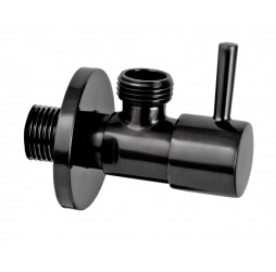 Запорный вентиль 1/2*1/2 Remer 128L1212СFP, черный брашированный хром