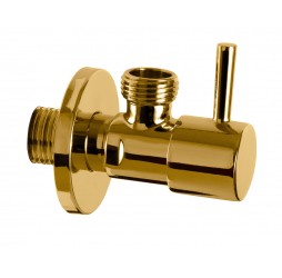 Запорный вентиль 1/2*1/2 Remer 128L1212DO, золото глянцевое