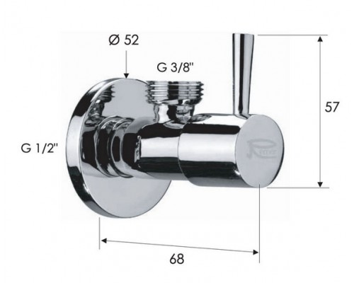 Запорный вентиль 1/2*3/8 Remer 128L1238
