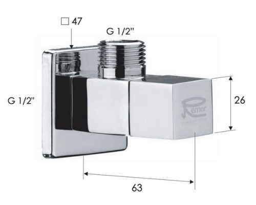 Запорный вентиль 1/2*1/2 Remer 128S1212