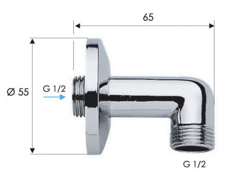 Шланговое подключение для душа Remer 309
