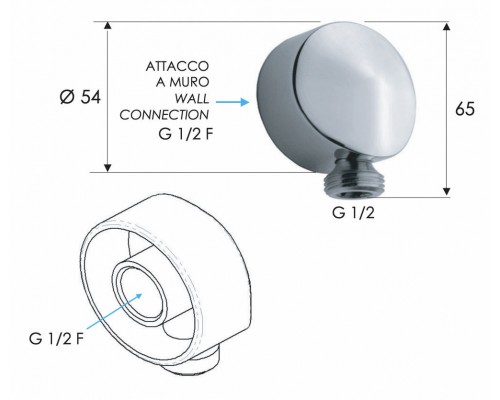 Шланговое подключение для душа Remer 309LCFP, черный брашированный хром