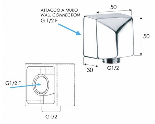 Шланговое подключение для душа Remer 309SCFP, черный брашированный хром