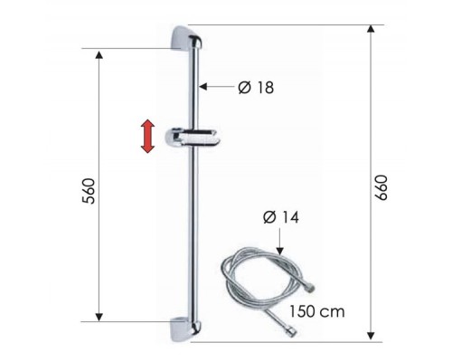 Душевая стойка 60 см Remer 314