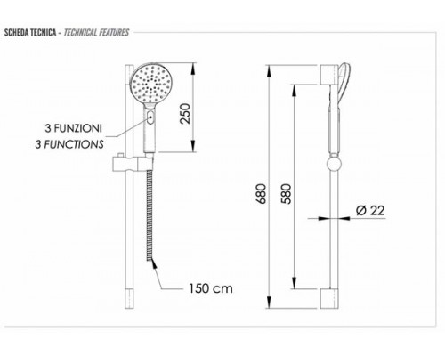 Душевой гарнитур Remer 315L318MP