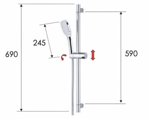 Душевой гарнитур Remer 315R318CP