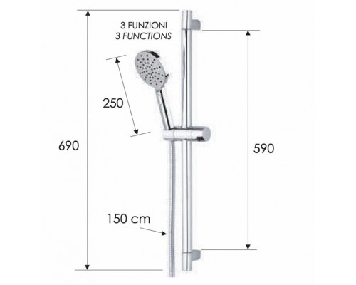 Душевой гарнитур Remer 315R318MP