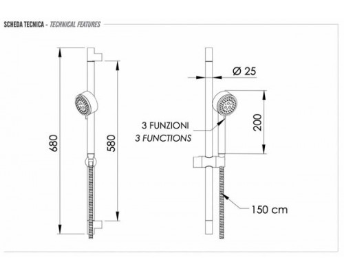 Душевой гарнитур Remer 315R319MO