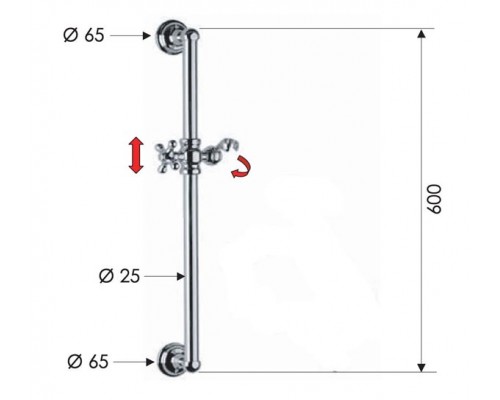 Душевая стойка 60 см Remer 317L