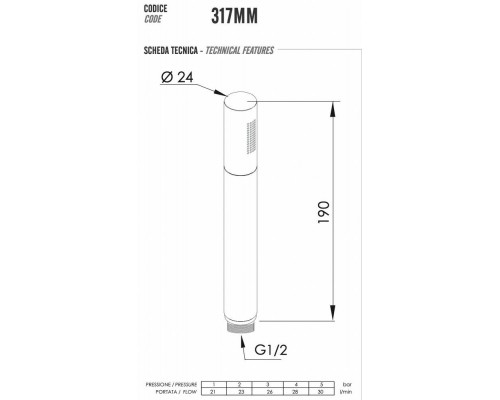 Ручной душ Remer 317MMDOX золото глянцевое