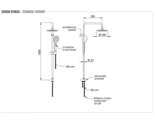 Душевая система Remer 330X8MPEC20NRA