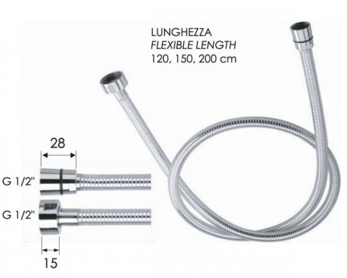 Шланг для душа ПВХ Remer 332CNBC200 200 cм