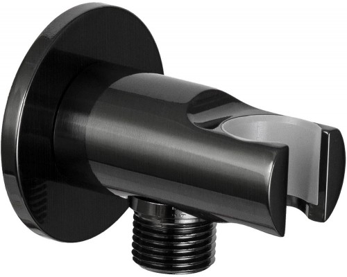 Держатель ручного душа с подключением Remer 337MCFP, черный брашированный хром